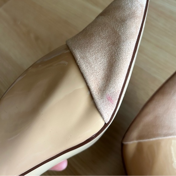YDN Nude Leather Suede Pointed Clogs Heels Women’s 10 - Picture 7 of 10